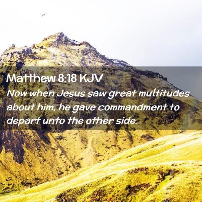 Picture 02 - Matthew 8:18 KJV - Now when Jesus saw great multitudes about him, he - Bible Verse Picture