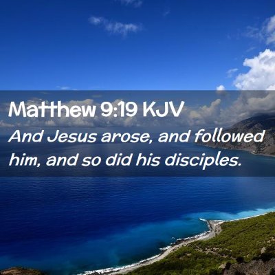 Picture 02 - Matthew 9:19 KJV - And Jesus arose, and followed him, and so did his - Bible Verse Picture