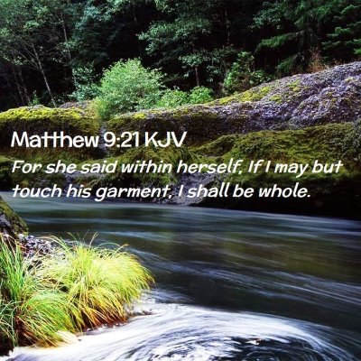 Picture 02 - Matthew 9:21 KJV - For she said within herself, If I may but touch - Bible Verse Picture