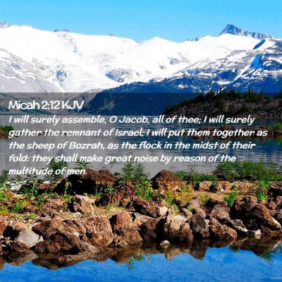 Picture 02 - Micah 2:12 KJV - I will surely assemble, O Jacob, all of thee; I - Bible Verse Picture