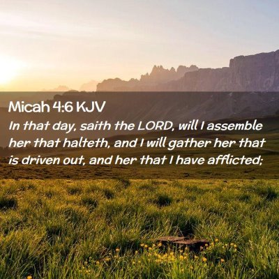 Picture 02 - Micah 4:6 KJV - In that day, saith the LORD, will I assemble her - Bible Verse Picture