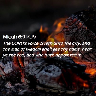 Picture 02 - Micah 6:9 KJV - The LORD's voice crieth unto the city, and the - Bible Verse Picture