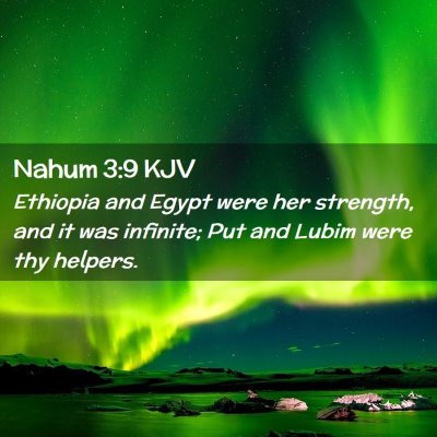 Picture 02 - Nahum 3:9 KJV - Ethiopia and Egypt were her strength, and it was - Bible Verse Picture
