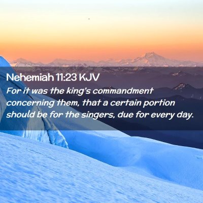 Picture 02 - Nehemiah 11:23 KJV - For it was the king's commandment concerning - Bible Verse Picture