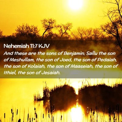 Picture 02 - Nehemiah 11:7 KJV - And these are the sons of Benjamin; Sallu the son - Bible Verse Picture