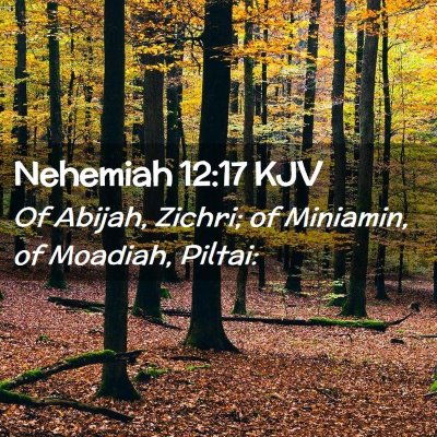 Picture 02 - Nehemiah 12:17 KJV - Of Abijah, Zichri; of Miniamin, of Moadiah, - Bible Verse Picture