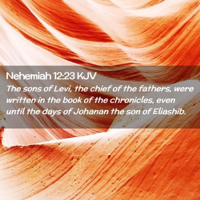 Picture 02 - Nehemiah 12:23 KJV - The sons of Levi, the chief of the fathers, were - Bible Verse Picture