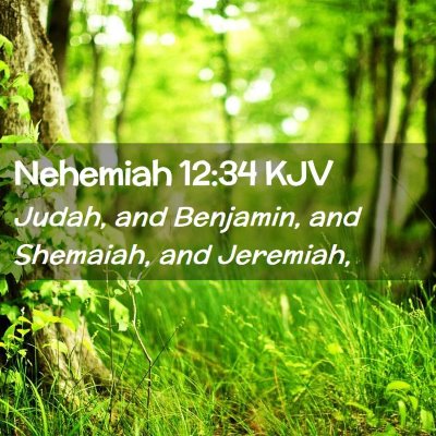 Picture 02 - Nehemiah 12:34 KJV - Judah, and Benjamin, and Shemaiah, and - Bible Verse Picture