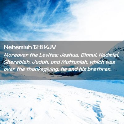 Picture 02 - Nehemiah 12:8 KJV - Moreover the Levites: Jeshua, Binnui, Kadmiel, - Bible Verse Picture