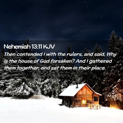 Picture 02 - Nehemiah 13:11 KJV - Then contended I with the rulers, and said, Why - Bible Verse Picture