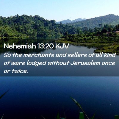Picture 02 - Nehemiah 13:20 KJV - So the merchants and sellers of all kind of ware - Bible Verse Picture