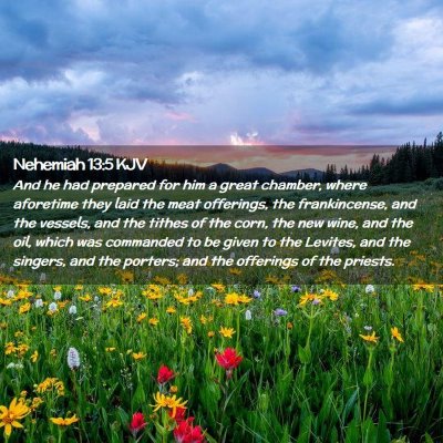 Picture 02 - Nehemiah 13:5 KJV - And he had prepared for him a great chamber, - Bible Verse Picture