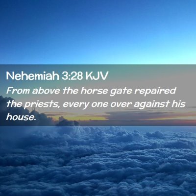 Picture 02 - Nehemiah 3:28 KJV - From above the horse gate repaired the priests, - Bible Verse Picture