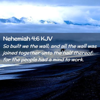 Picture 02 - Nehemiah 4:6 KJV - So built we the wall; and all the wall was joined - Bible Verse Picture
