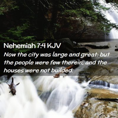 Picture 02 - Nehemiah 7:4 KJV - Now the city was large and great: but the people - Bible Verse Picture