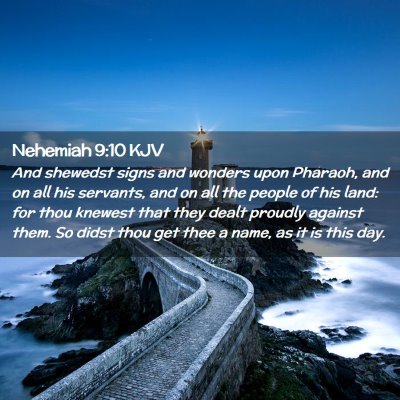 Picture 02 - Nehemiah 9:10 KJV - And shewedst signs and wonders upon Pharaoh, and - Bible Verse Picture