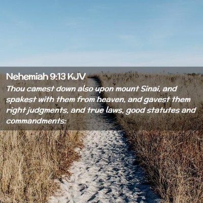 Picture 02 - Nehemiah 9:13 KJV - Thou camest down also upon mount Sinai, and - Bible Verse Picture