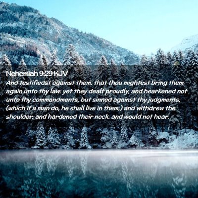 Picture 02 - Nehemiah 9:29 KJV - And testifiedst against them, that thou mightest - Bible Verse Picture