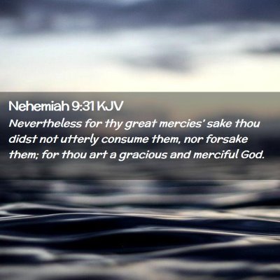 Picture 02 - Nehemiah 9:31 KJV - Nevertheless for thy great mercies' sake thou - Bible Verse Picture