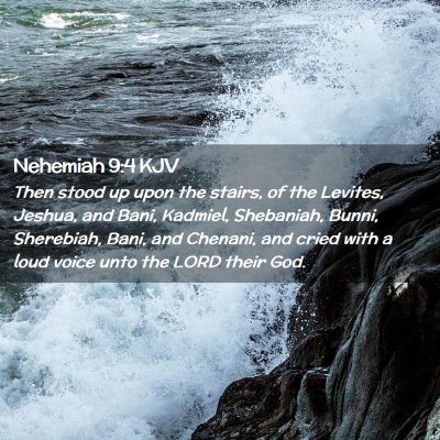 Picture 02 - Nehemiah 9:4 KJV - Then stood up upon the stairs, of the Levites, - Bible Verse Picture