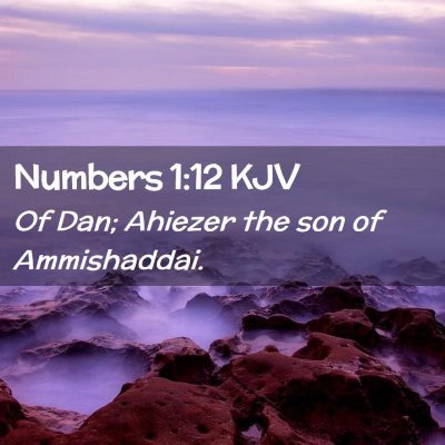Picture 02 - Numbers 1:12 KJV - Of Dan; Ahiezer the son of - Bible Verse Picture