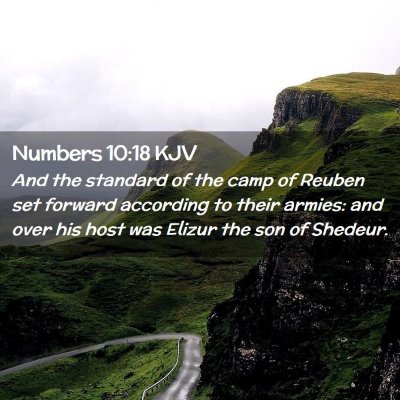 Picture 02 - Numbers 10:18 KJV - And the standard of the camp of Reuben set - Bible Verse Picture