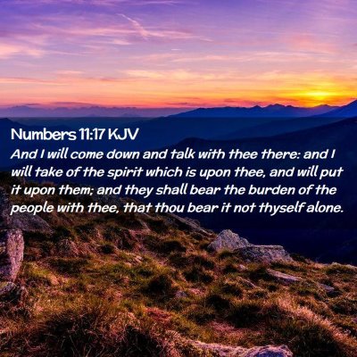 Picture 02 - Numbers 11:17 KJV - And I will come down and talk with thee there: - Bible Verse Picture
