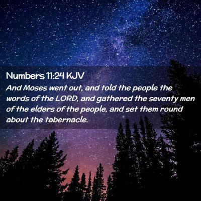 Picture 02 - Numbers 11:24 KJV - And Moses went out, and told the people the words - Bible Verse Picture