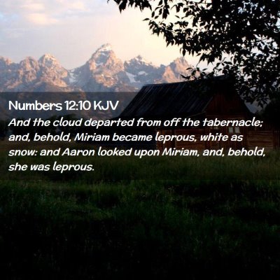 Picture 02 - Numbers 12:10 KJV - And the cloud departed from off the tabernacle; - Bible Verse Picture