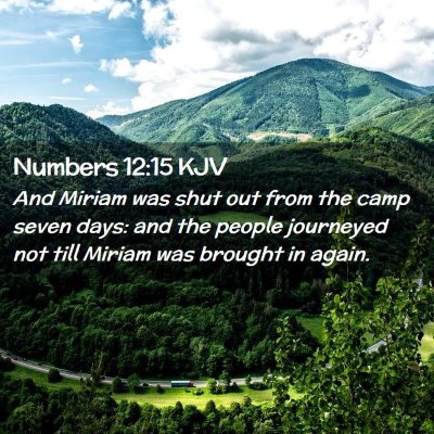 Picture 02 - Numbers 12:15 KJV - And Miriam was shut out from the camp seven days: - Bible Verse Picture