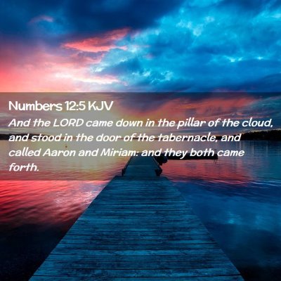 Picture 02 - Numbers 12:5 KJV - And the LORD came down in the pillar of the - Bible Verse Picture