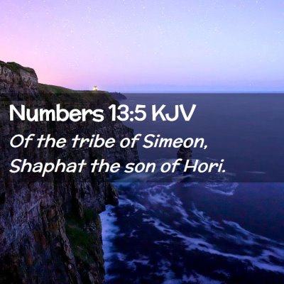 Picture 02 - Numbers 13:5 KJV - Of the tribe of Simeon, Shaphat the son of - Bible Verse Picture