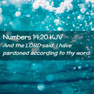 Picture 02 - Numbers 14:20 KJV - And the LORD said, I have pardoned according to - Bible Verse Picture