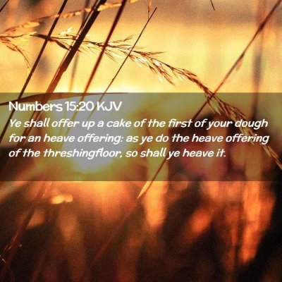 Picture 02 - Numbers 15:20 KJV - Ye shall offer up a cake of the first of your - Bible Verse Picture