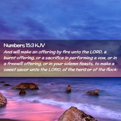 Picture 02 - Numbers 15:3 KJV - And will make an offering by fire unto the LORD, - Bible Verse Picture