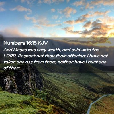 Picture 02 - Numbers 16:15 KJV - And Moses was very wroth, and said unto the LORD, - Bible Verse Picture