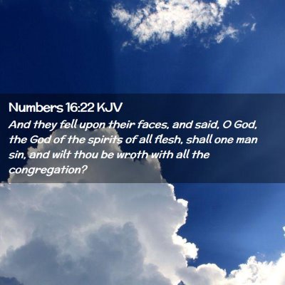 Picture 02 - Numbers 16:22 KJV - And they fell upon their faces, and said, O God, - Bible Verse Picture