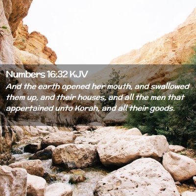 Picture 02 - Numbers 16:32 KJV - And the earth opened her mouth, and swallowed - Bible Verse Picture