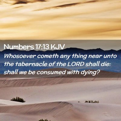 Picture 02 - Numbers 17:13 KJV - Whosoever cometh any thing near unto the - Bible Verse Picture