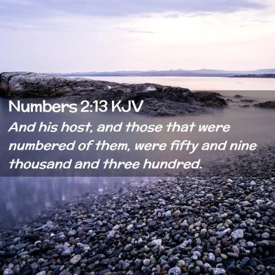 Picture 02 - Numbers 2:13 KJV - And his host, and those that were numbered of - Bible Verse Picture