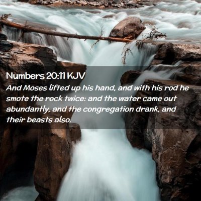 Picture 02 - Numbers 20:11 KJV - And Moses lifted up his hand, and with his rod he - Bible Verse Picture