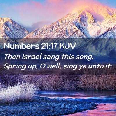 Picture 02 - Numbers 21:17 KJV - Then Israel sang this song, Spring up, O well; - Bible Verse Picture