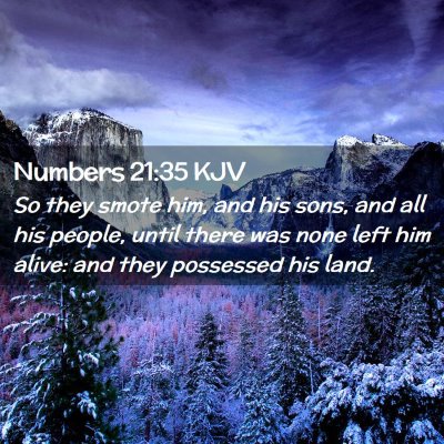 Picture 02 - Numbers 21:35 KJV - So they smote him, and his sons, and all his - Bible Verse Picture