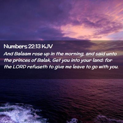 Picture 02 - Numbers 22:13 KJV - And Balaam rose up in the morning, and said unto - Bible Verse Picture