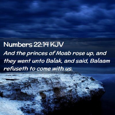 Picture 02 - Numbers 22:14 KJV - And the princes of Moab rose up, and they went - Bible Verse Picture