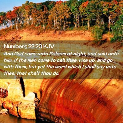 Picture 02 - Numbers 22:20 KJV - And God came unto Balaam at night, and said unto - Bible Verse Picture