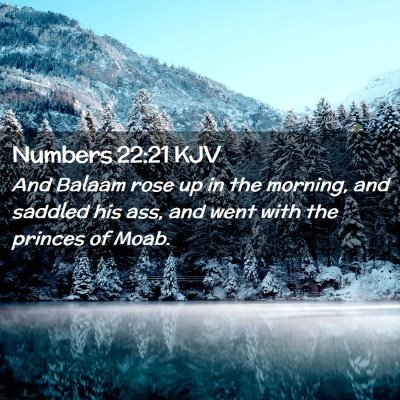 Picture 02 - Numbers 22:21 KJV - And Balaam rose up in the morning, and saddled - Bible Verse Picture