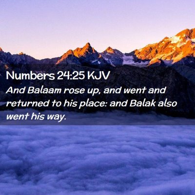 Picture 02 - Numbers 24:25 KJV - And Balaam rose up, and went and returned to his - Bible Verse Picture
