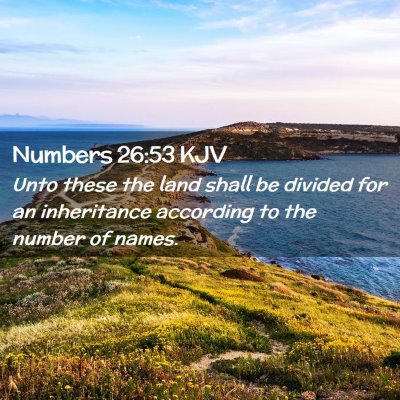 Picture 02 - Numbers 26:53 KJV - Unto these the land shall be divided for an - Bible Verse Picture