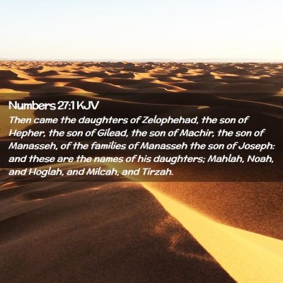 Picture 02 - Numbers 27:1 KJV - Then came the daughters of Zelophehad, the son of - Bible Verse Picture